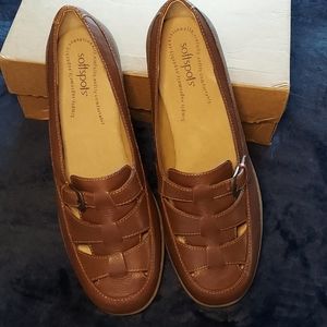 NIB Softspots Women's Briar Leather Aleah Shoe, size 11 WW, brown leather